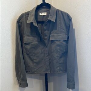 Madewell Green Utility Jacket with Collared Neckline